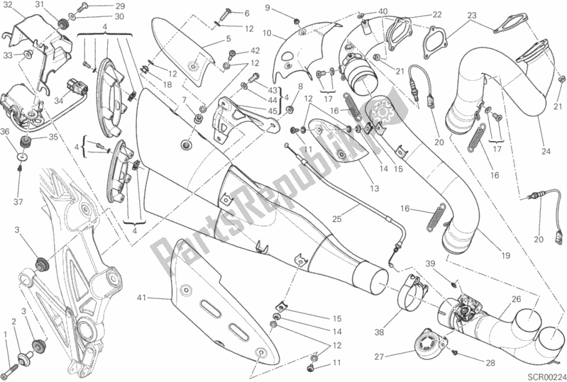 Todas as partes de Sistema De Exaustão do Ducati Diavel Carbon FL 1200 2016